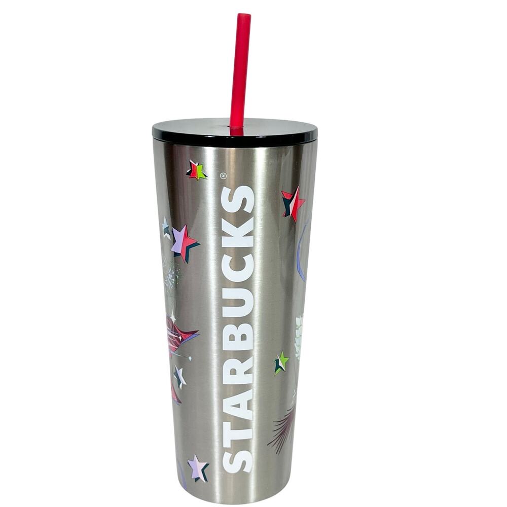 Starbucks 2023 Winter Florals Cold Cup Tumbler 24 oz Stainless Steel New